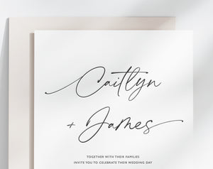 
                  
                    Load image into Gallery viewer, Letterpress handwritten calligraphy wedding invitation card
                  
                