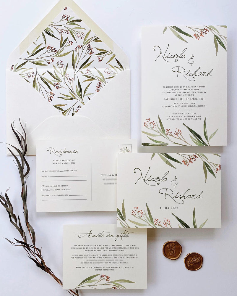 
                  
                    Load image into Gallery viewer, Greenery Wedding Invitation
                  
                
