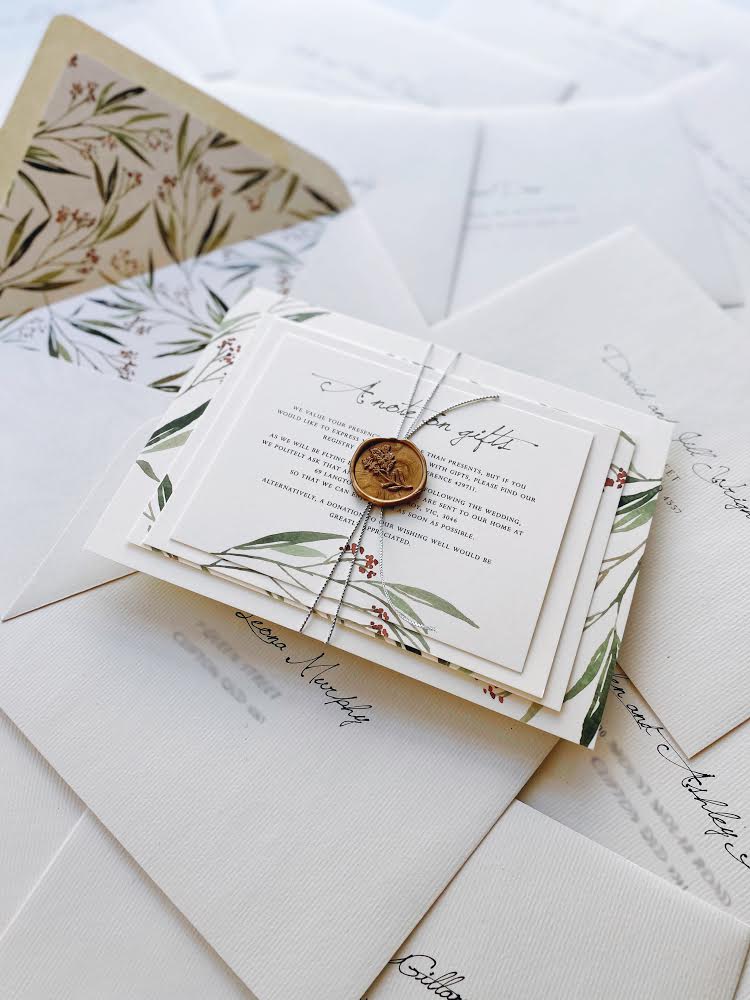 Native Australian Flora Watercolour Wedding Invitation - Digital file