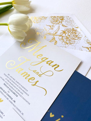 
                  
                    Load image into Gallery viewer, Fairy tale in Navy Wedding Invitation
                  
                