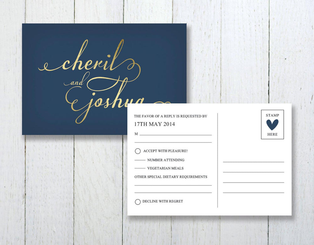 
                  
                    Load image into Gallery viewer, Fairy tale in Navy Wedding Invitation
                  
                