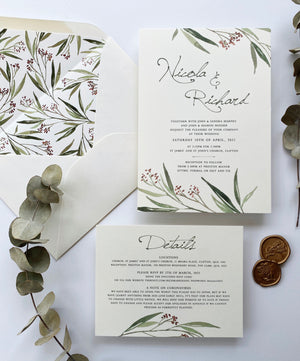 
                  
                    Load image into Gallery viewer, Native Australian Flora Watercolour Wedding Invitation - Digital file
                  
                