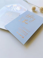 Baby Blue with Hot Foil Wedding Invitations