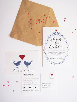 
                  
                    Load image into Gallery viewer, Love Birds Wedding Invitation - Digital file
                  
                